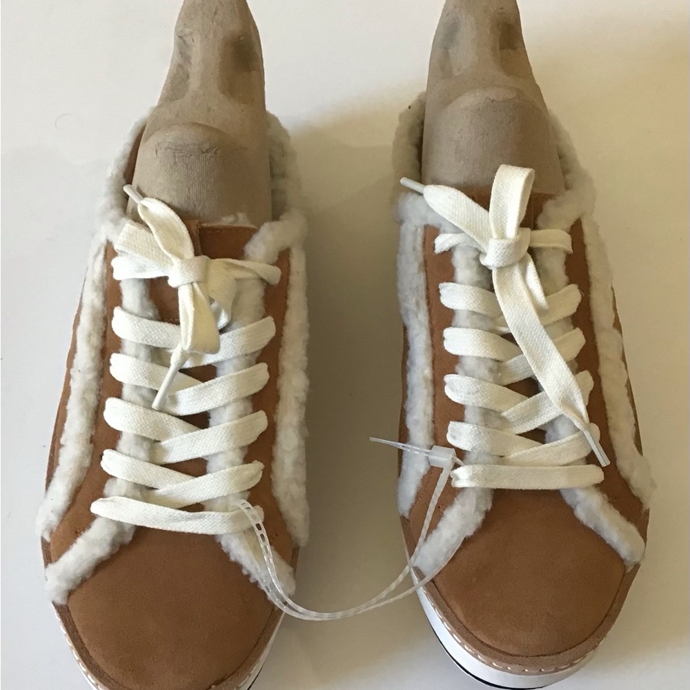 Chelsea & Violet Shoes Womens 6.5 M Platform Mules Brown Leather Lace Up Casual - Picture 2 of 7